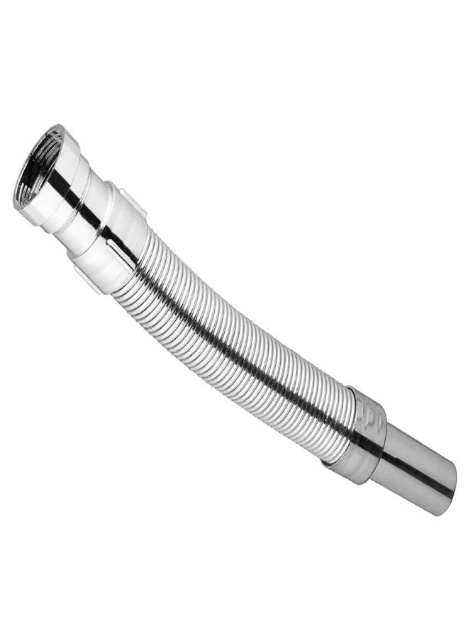 SBD Flexible PVC Waste Pipe for Bathroom Wash Basin and Kitchen Sink | Drain Pipe | Drain Hose/Outlet Tube Connector for Basin Downcomer Bathroom/Kitchen Sink, Chrome Plated - Image 1